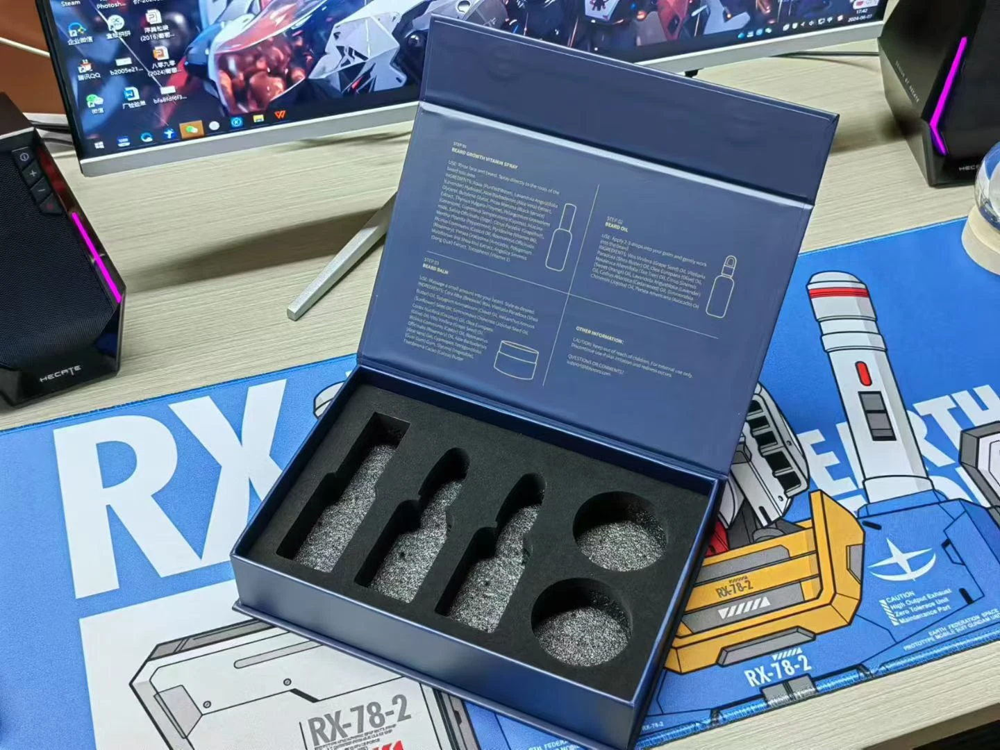 Real rigid presentation box with custom foam insert